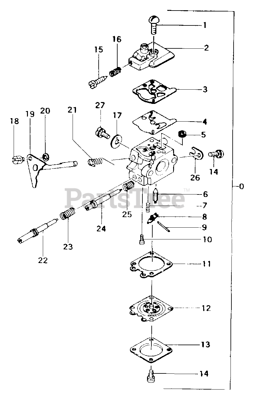 Tanaka THT262 Tanaka Hedge Trimmer Carburetor Parts Lookup with