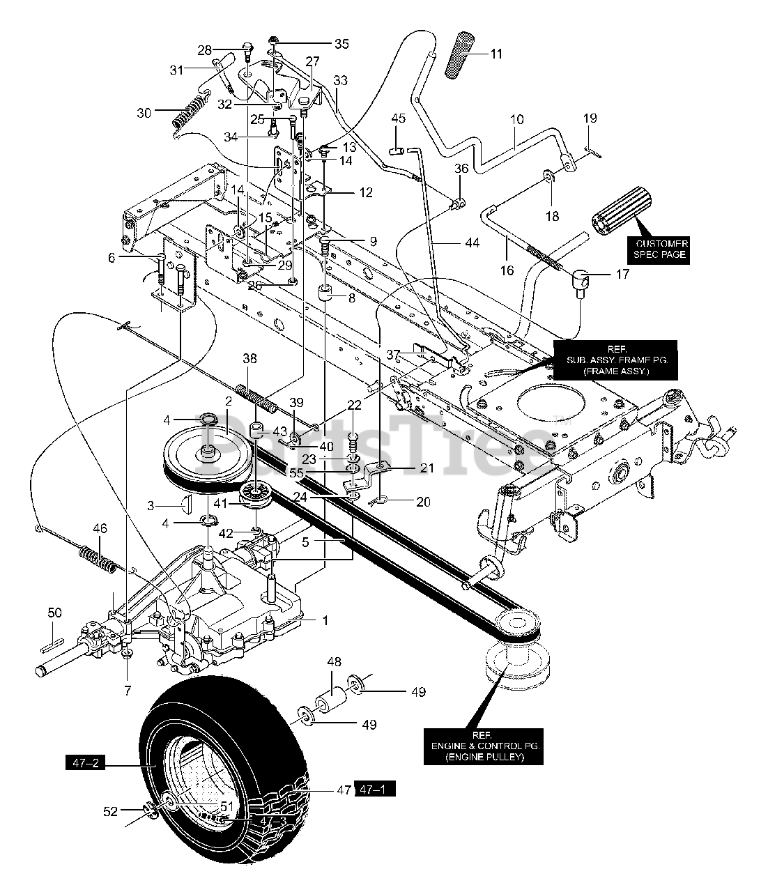 Murray 385020x51A Murray 38" Lawn Tractor (2001) Motion Drive Parts