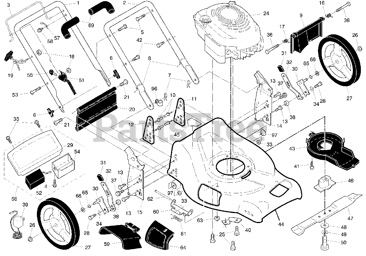 Husqvarna 65021 Es 961430020 01 Husqvarna 21 Walk Behind Mower