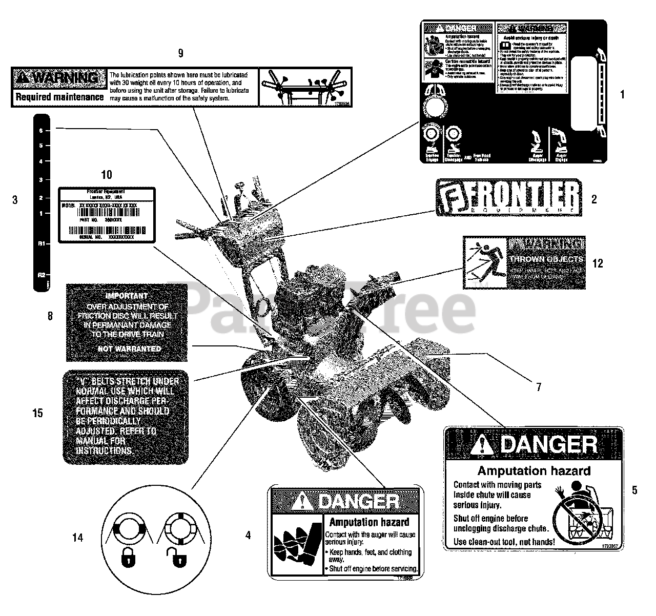 Frontier ST 9528 (1694998) Frontier 28" Snow Thrower (2006) Decal