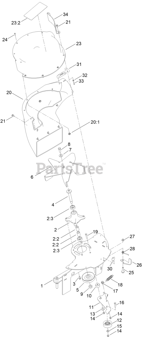Toro 79345 Toro Blower and Drive Kit for E Z Vac Twin Bagger for TimeCutter HD SN 410100000 415299999 Blower Assembly No. 140 5032 Parts Lookup with Diagrams PartsTree