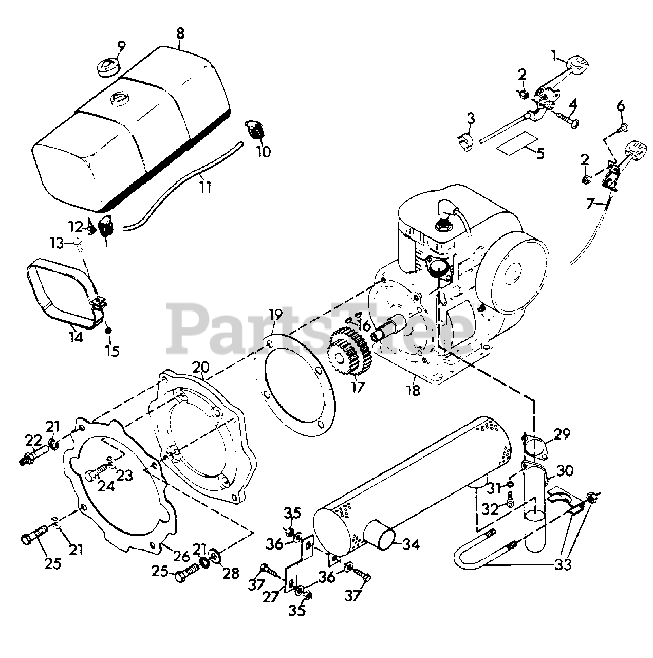 Gravely 43008 - Gravely Walk-Behind 2-Wheel Tractor, 16hp, 4-Speed ...