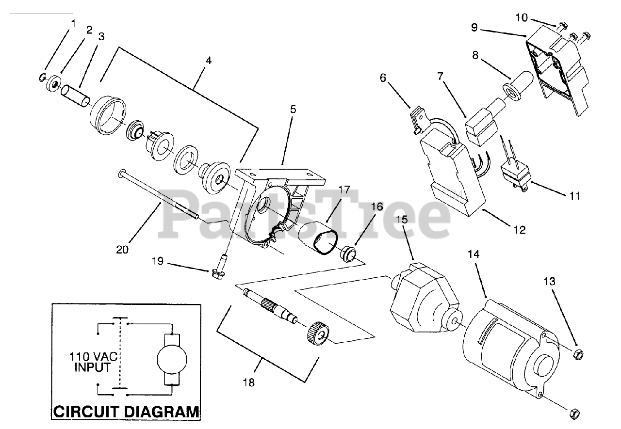 Toro 926020 Toro Electric Start Kit STARTER MOTOR & SWITCH HOUSING