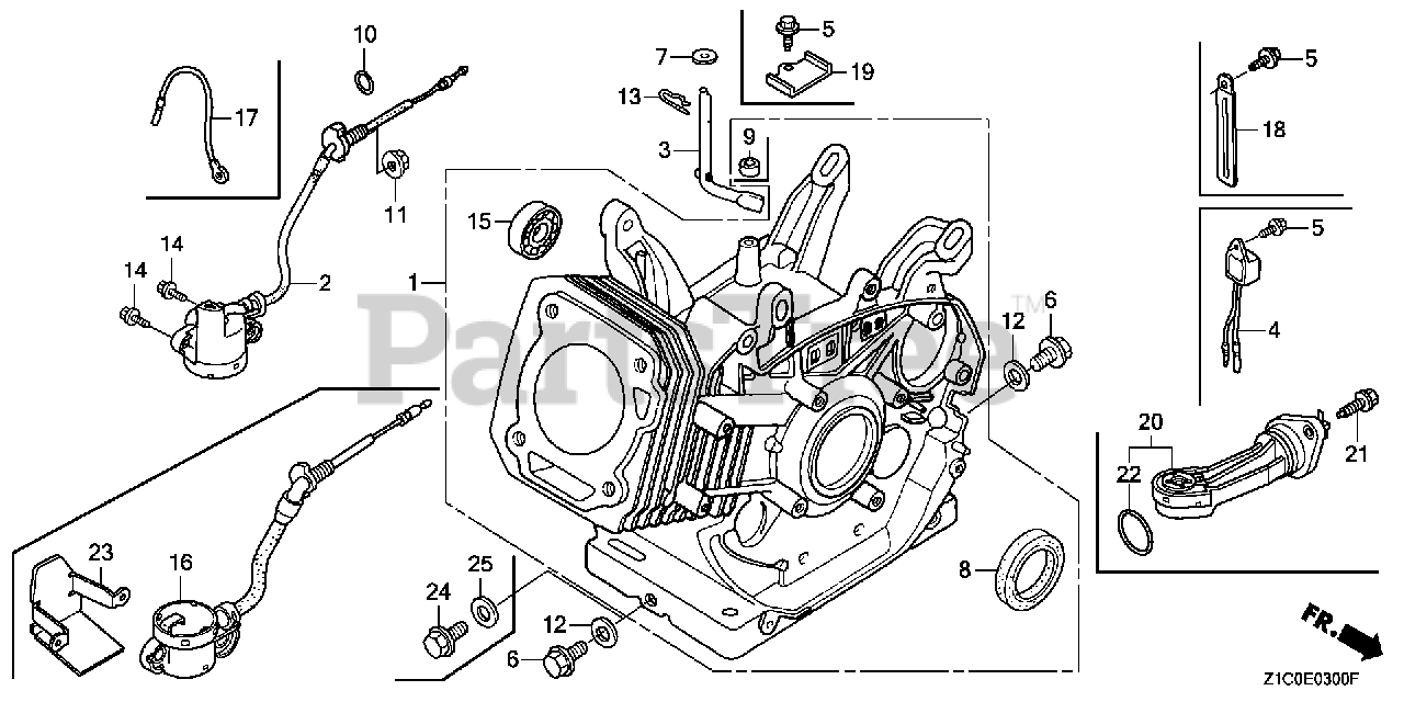 Honda GX390 T1 QAPW (GCAET) Honda Engine, Made in Thailand (SN GCAET1000001 GCAET9999999