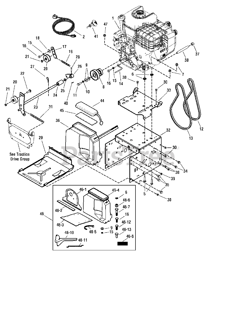 Craftsman C950529480 (1695737) Craftsman 30" Snow Thrower, Canada (2009) Engine & Frame