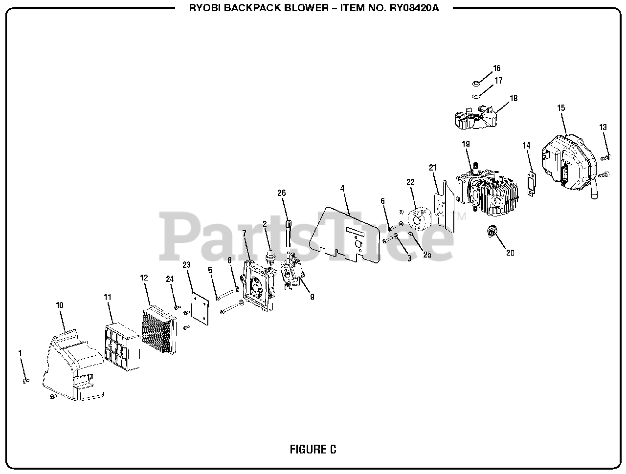 Ryobi RY 08420 A (090156008) Ryobi Backpack Blower Engine Parts