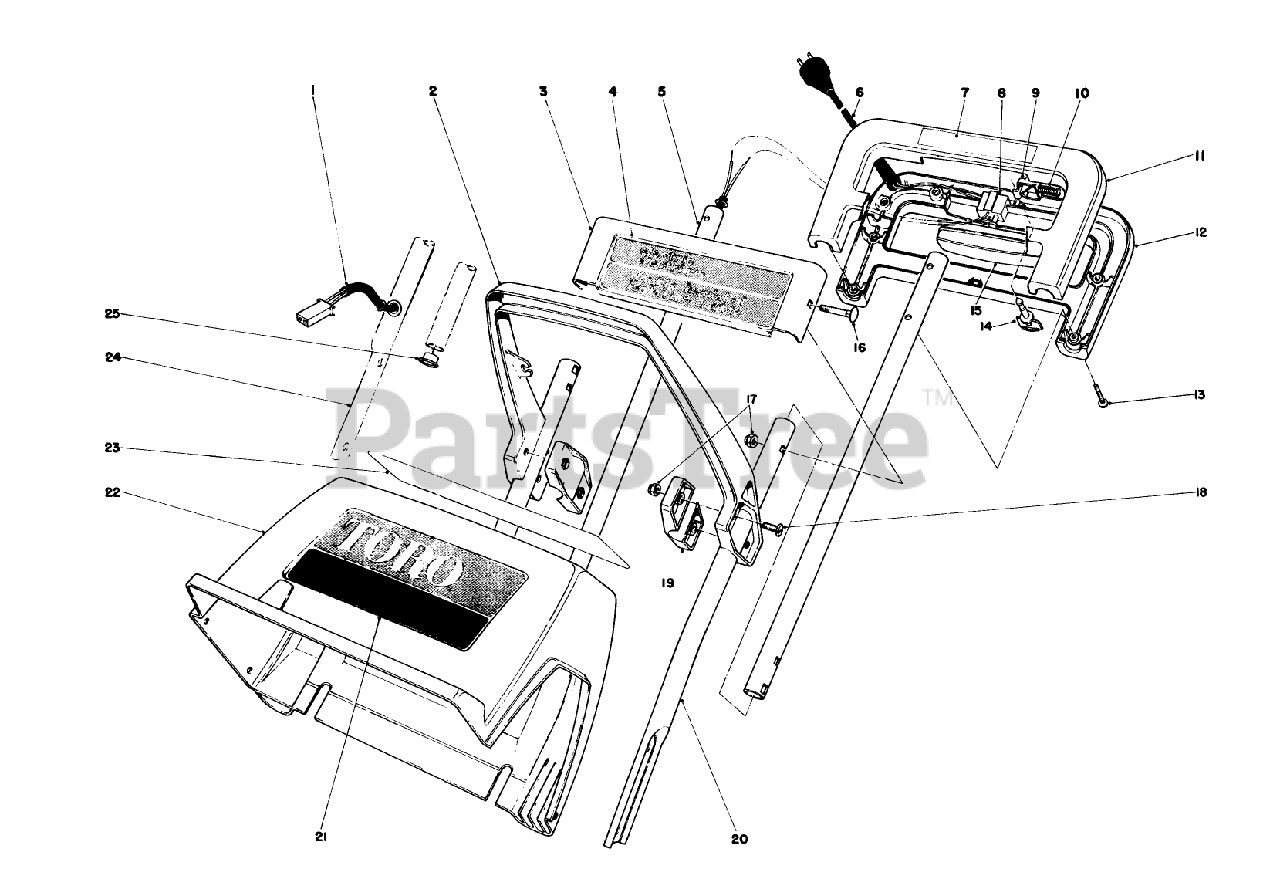 Toro 38000 (S-120) - Toro Snow Thrower (SN: 002000001 - 002999999) (1982)  HANDLE ASSEMBLY Parts Lookup with Diagrams | PartsTree  PartsTree