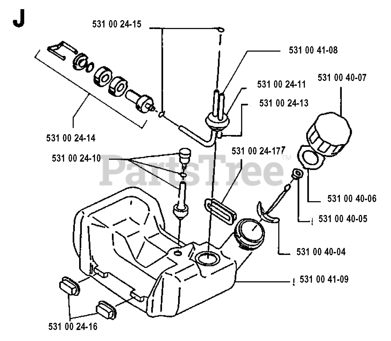 Husqvarna 120 R Husqvarna String Trimmer FUEL TANK Parts Lookup with