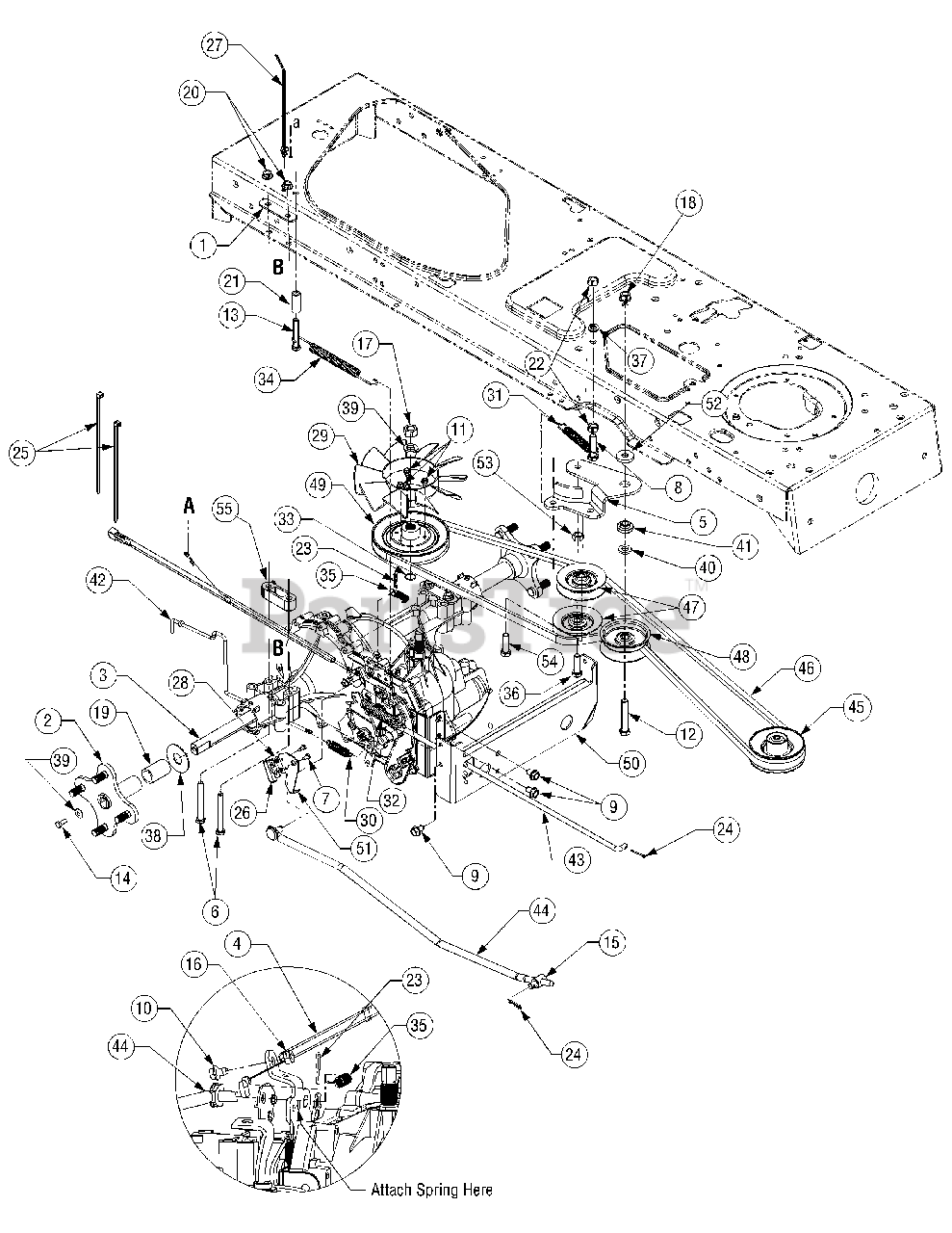Cub Cadet Parts On The Drive System Diagram For Slt 1554