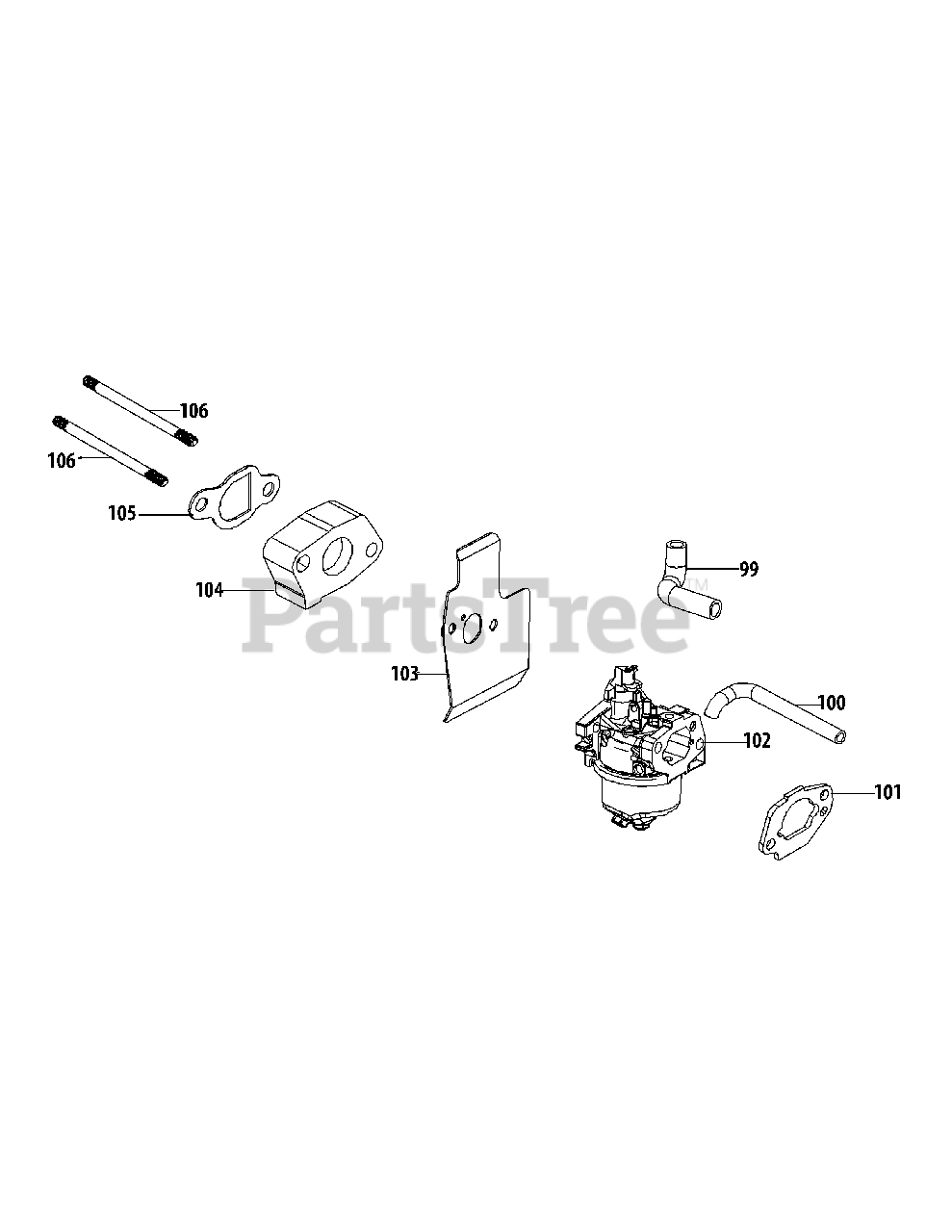 MTD 1T65NUA MTD Engine 1T65NUA Carburetor Parts Lookup with