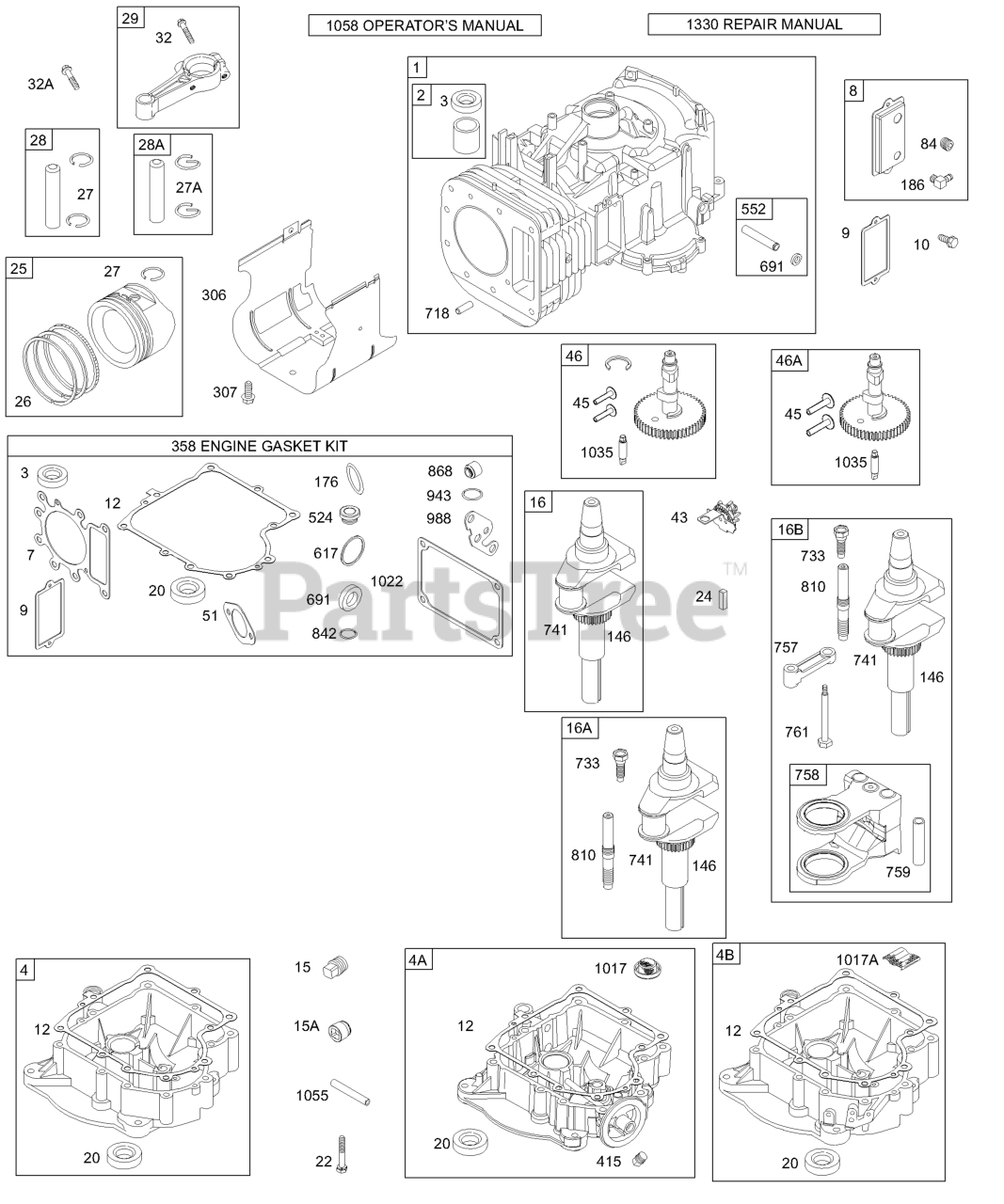 Briggs & Stratton 2877071224E1 Briggs & Stratton Vertical Engine