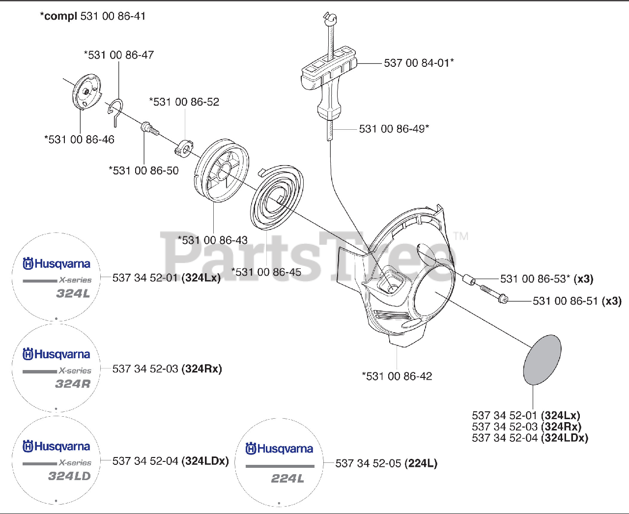 Husqvarna 324 LX - Husqvarna String Trimmer (2009-06) Starter Parts