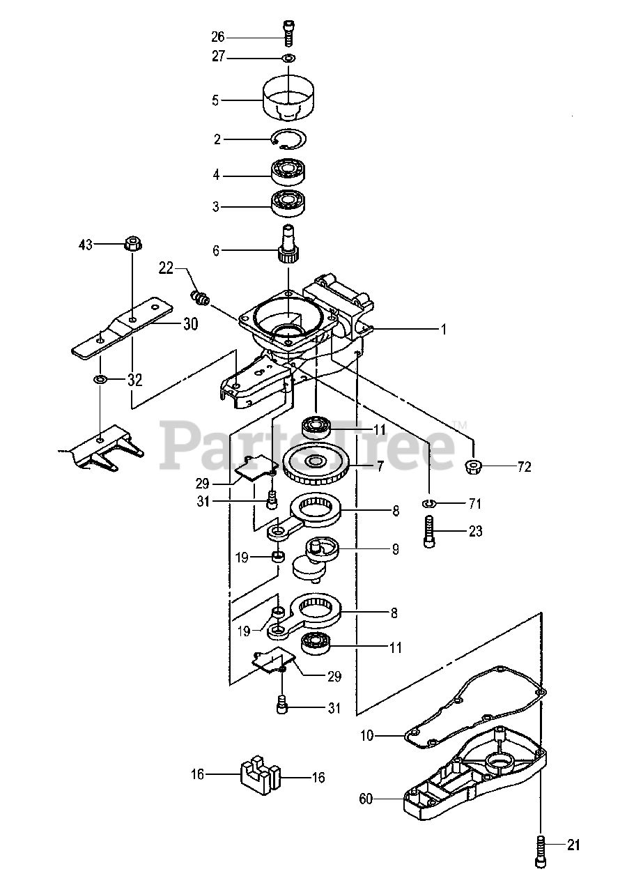 Tanaka HTS2530PF Tanaka 30" Hedge Trimmer Clutch Drum, Gear Case