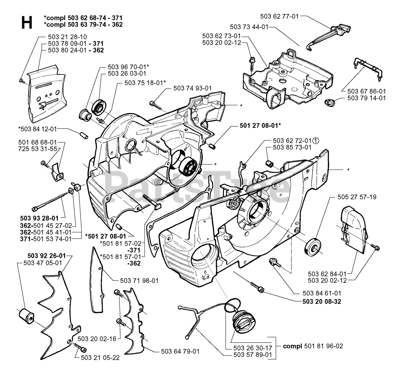Husqvarna 371 XP Husqvarna Chainsaw (SN 19991800001 & Above