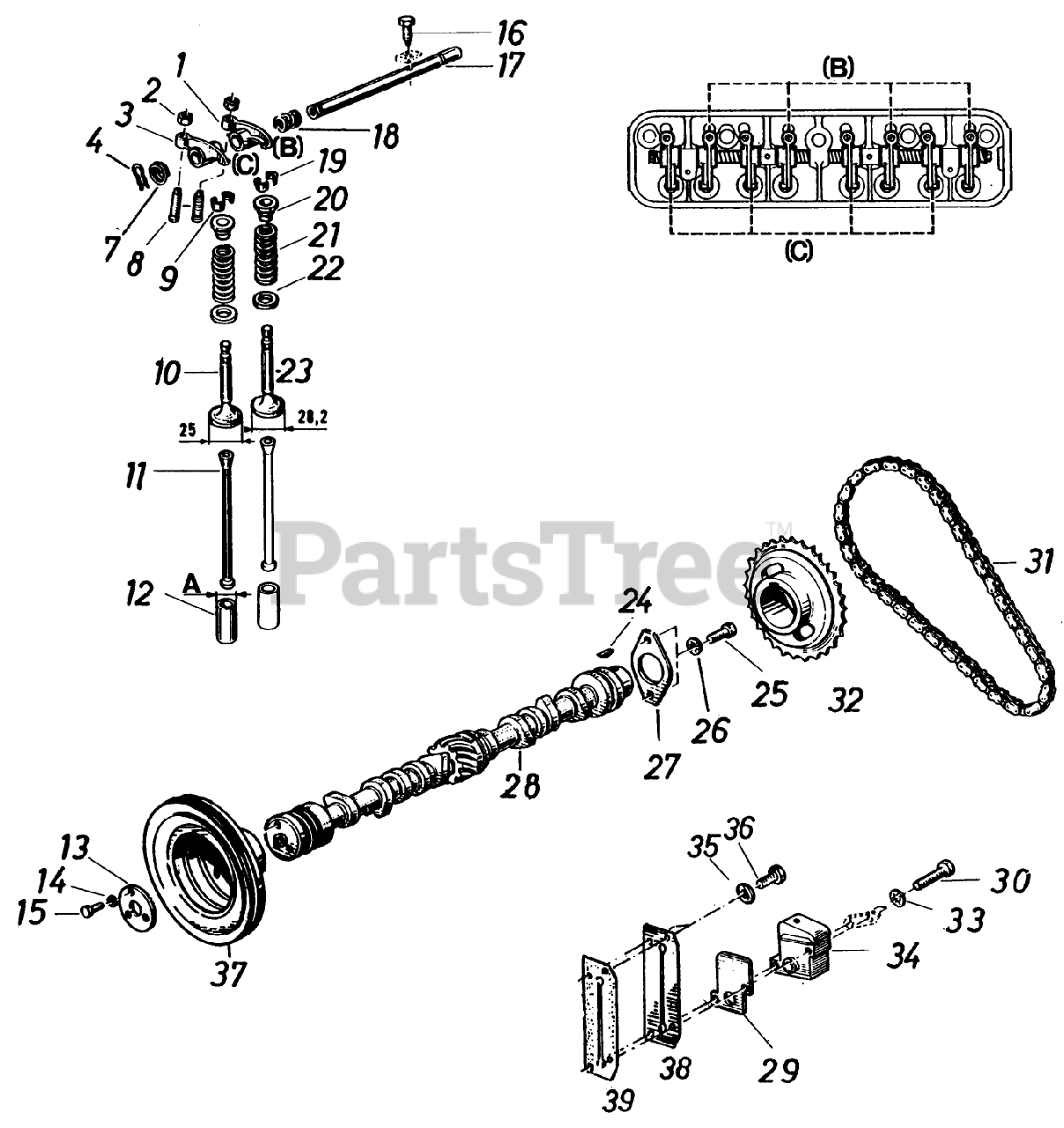 Toro 9120RG01 (D250) Toro Lawn Tractor (1979) Camshaft, Valves