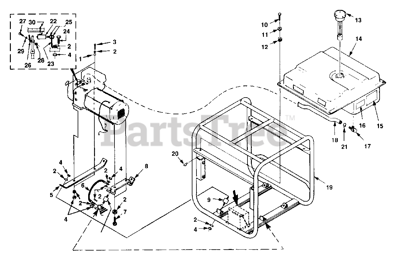 Homelite CG 4400 (UT03836) Homelite Generator Roll Cage Fuel Tank