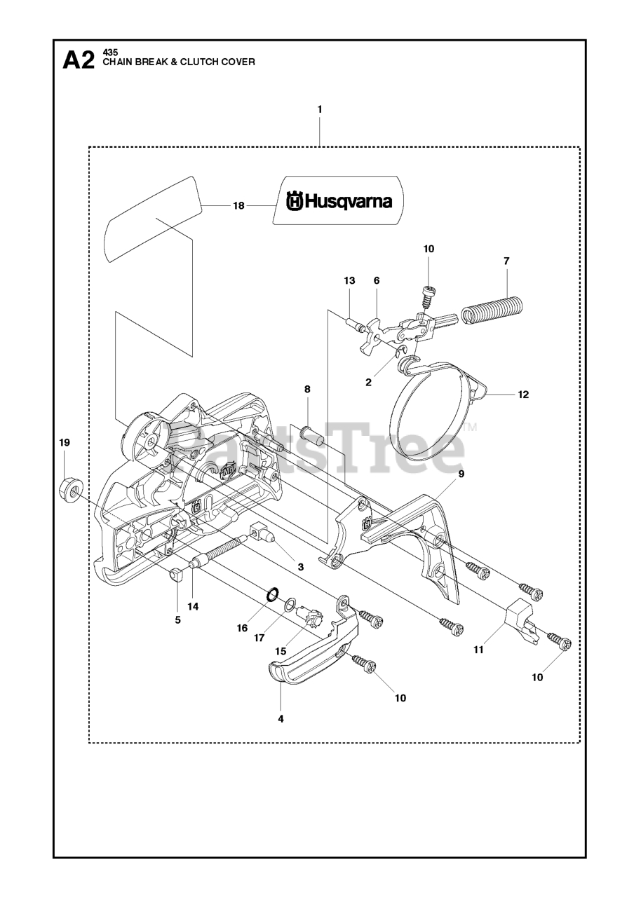 Husqvarna 435 Husqvarna Chainsaw CHAIN BRAKE & CLUTCH COVER 4 Parts