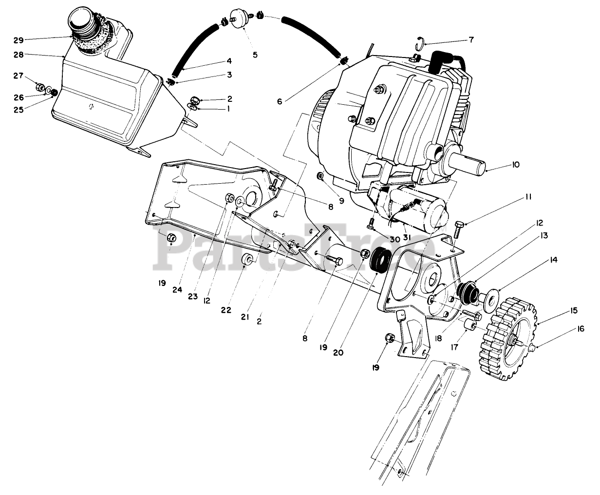 Toro 38185 C (CCR 2000) Toro Snow Thrower (SN 009000001 009999999