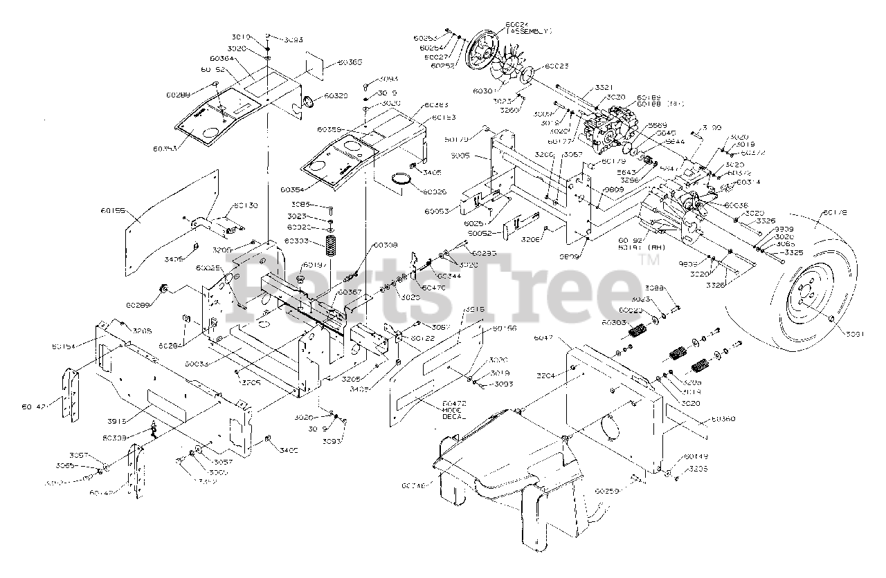 Dixon ZTR 6025 Dixon ZeroTurn Mower (2000) BODY & TRANSMISSION Parts
