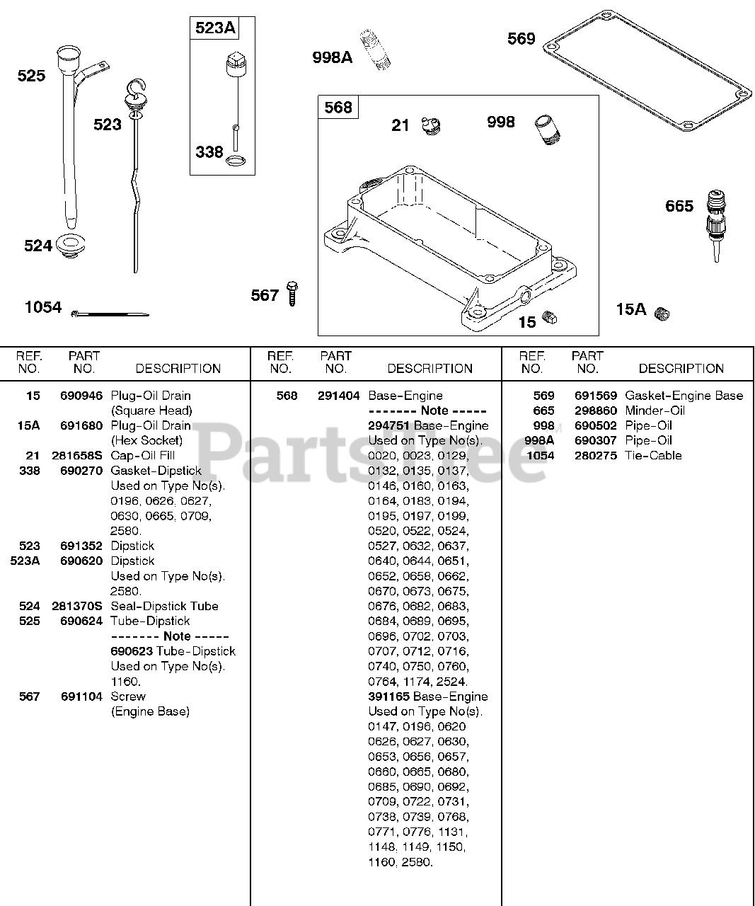 Briggs & Stratton 2434310123XX Briggs & Stratton Horizontal Engine