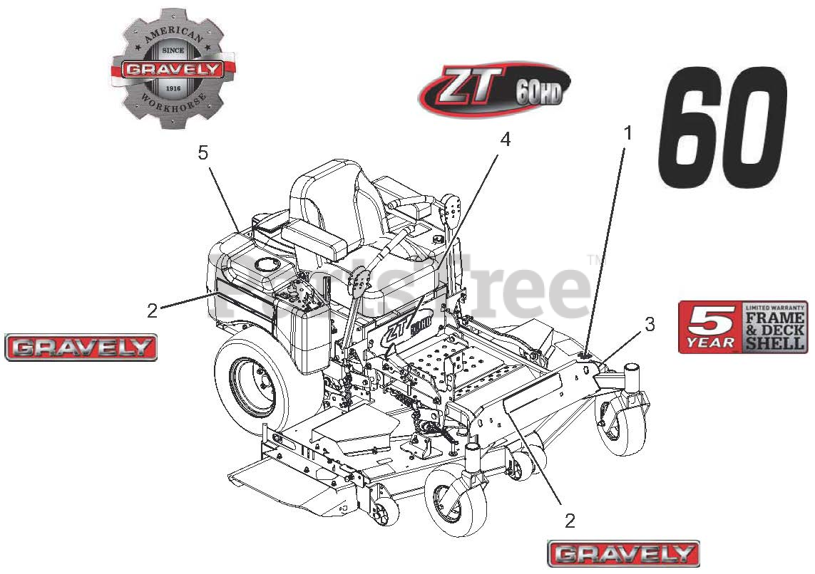 Gravely 991110 Zt 60 Hd Gravely 60 Zero Turn Mower Kohler Sn