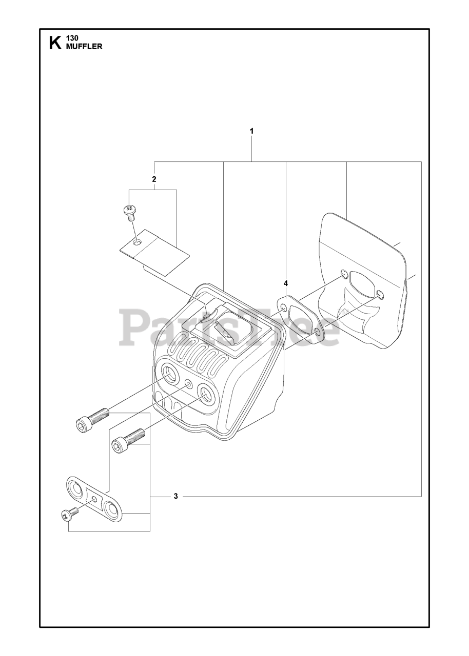 Husqvarna 130 Husqvarna Chainsaw MUFFLER Parts Lookup with Diagrams
