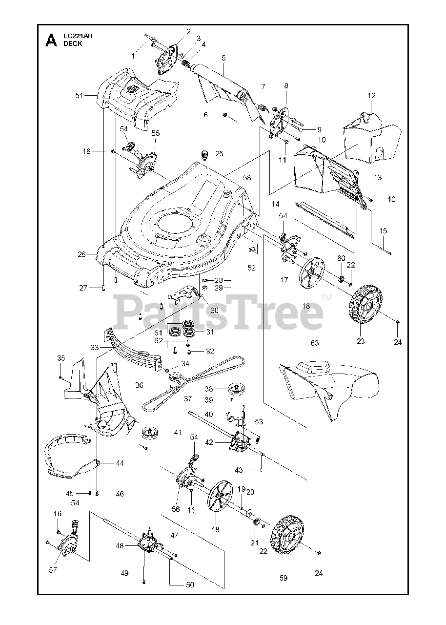 Husqvarna LC 221 AH 961450031 00 Husqvarna 21 Walk Behind Mower 2016 09 MOWER DECK CUTTING DECK Parts Lookup with Diagrams PartsTree