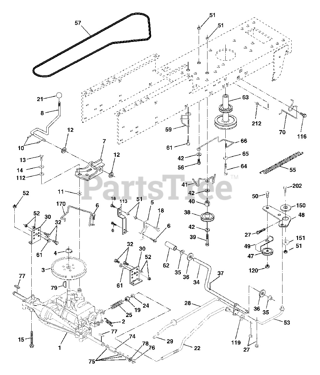 Poulan 271470 Poulan Lawn Tractor (2001) Ground Drive Parts Lookup
