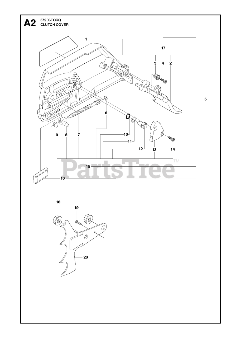 Husqvarna 372 XP XTORQ Husqvarna Chainsaw CLUTCH COVER Parts Lookup