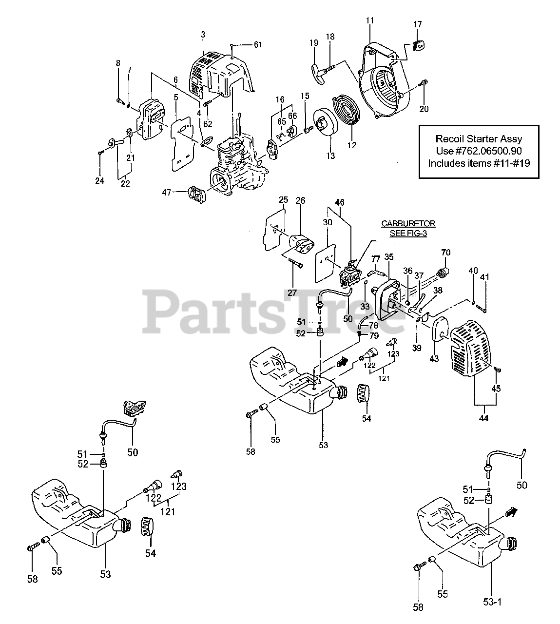 Tanaka THT2100 Tanaka Hedge Trimmer Engine, Muffler, Air Cleaner