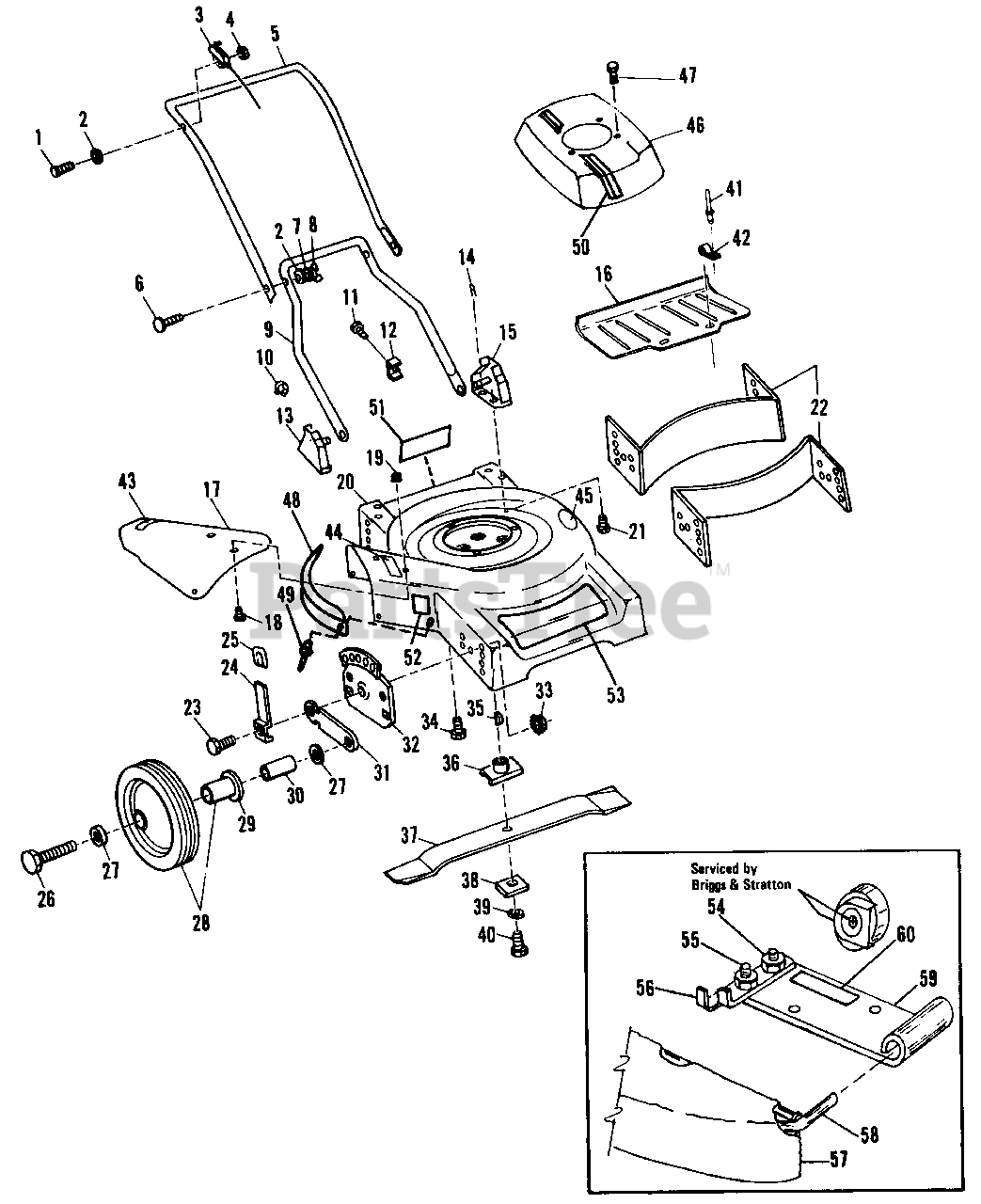 Simplicity 1119 (1690361) - Simplicity 19 Walk-Behind Mower 19 & 21 Side  Discharge Push Mower Parts Lookup with Diagrams