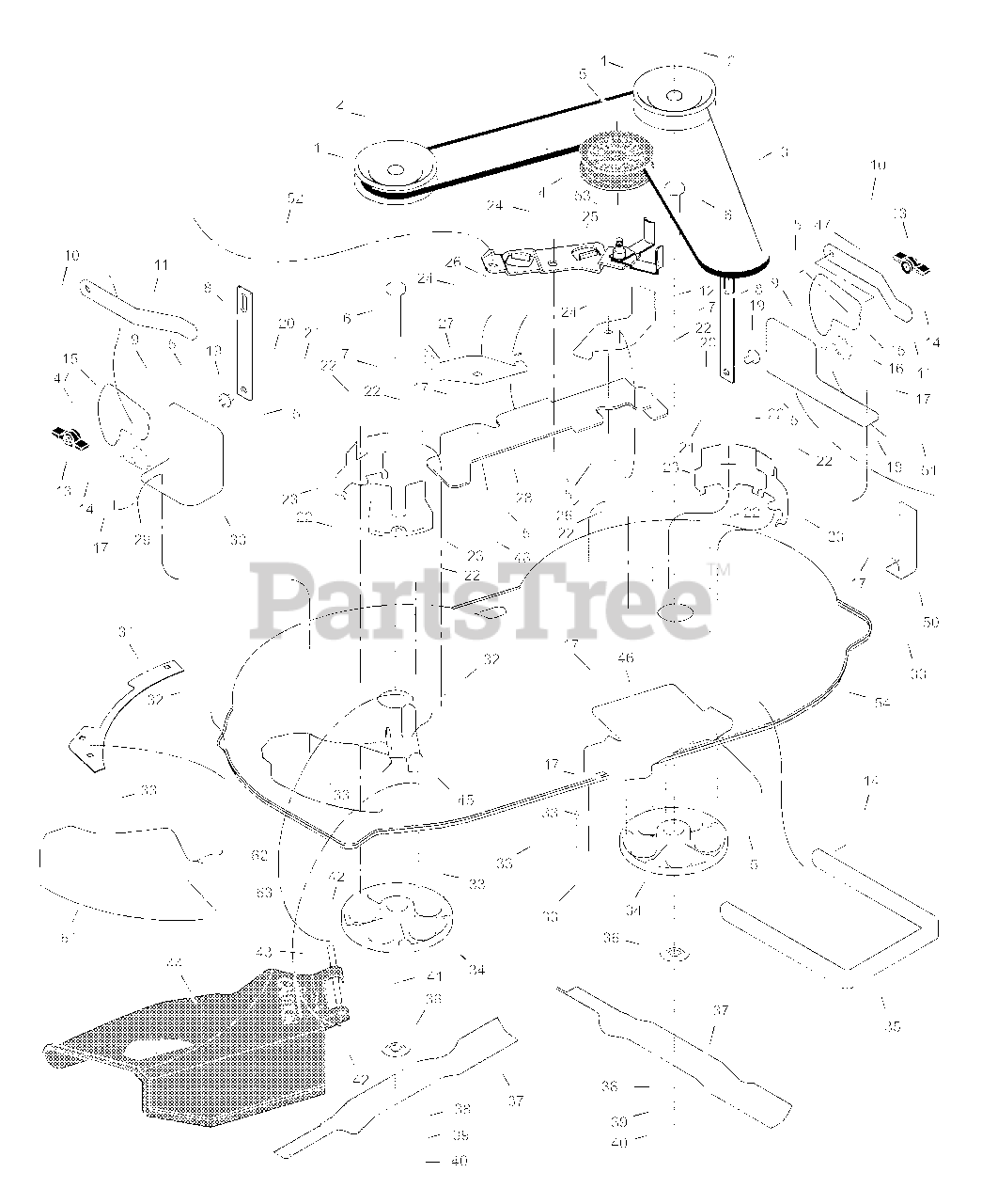 Yard King 38560x81A Yard King 38" Lawn Tractor (2000) Mower Housing Parts Lookup with Diagrams