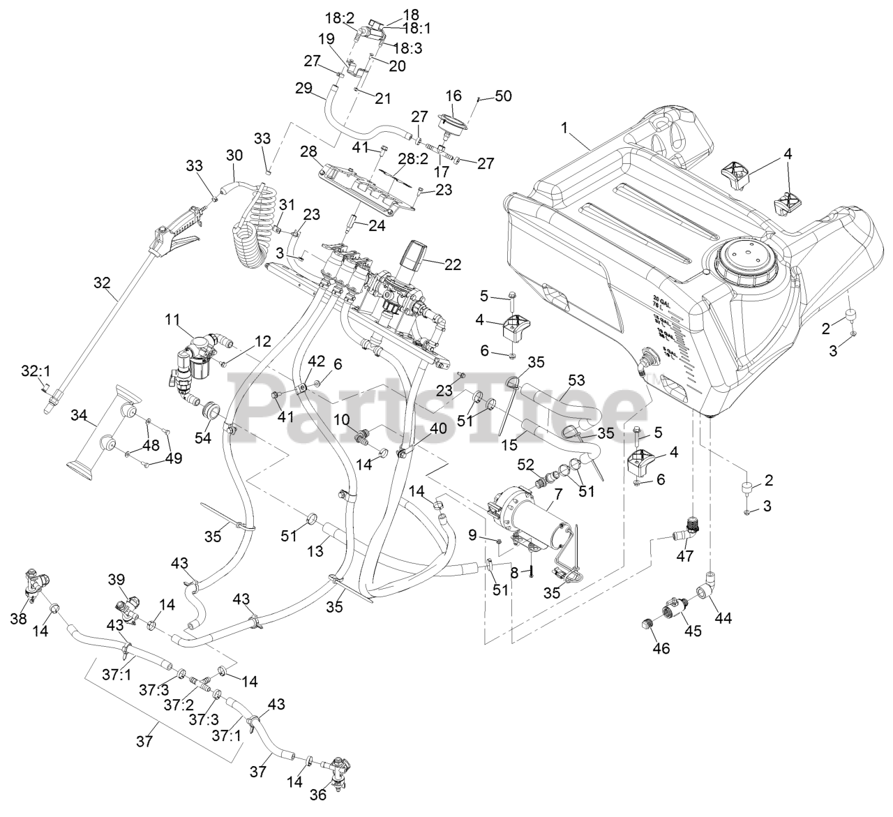Exmark 126-3944 Spray Wand - Genuine OEM Part For Spreader Sprayer Models