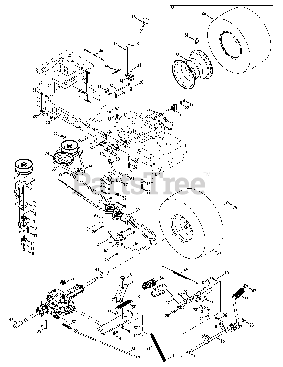 Craftsman t1600 parts deals