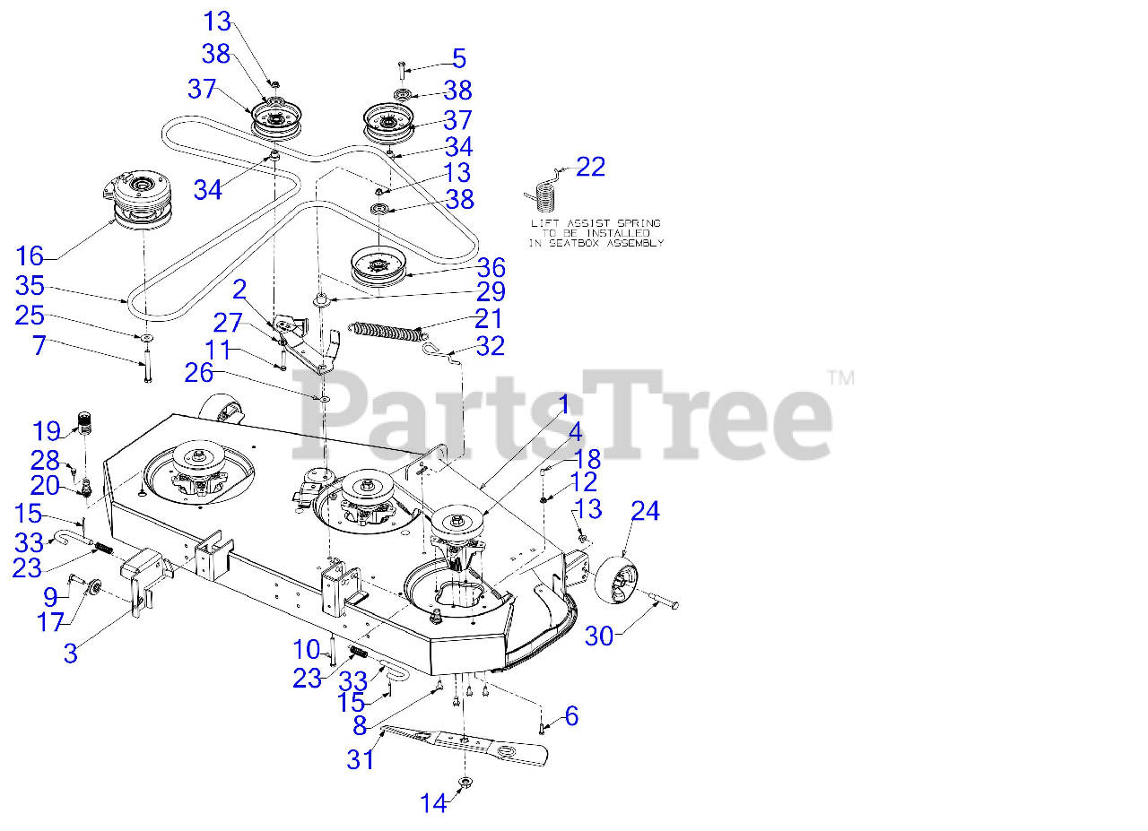 Craftsman 54 inch zero turn mower parts best sale