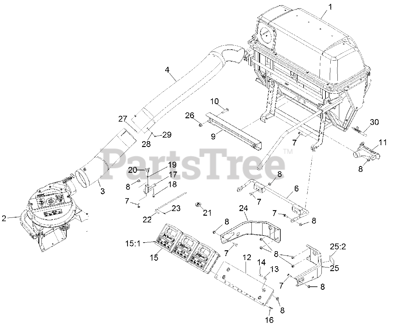 Exmark LZUVQD7 Exmark Ultra Vac QDS Bagger for Lazer Z Mower (SN