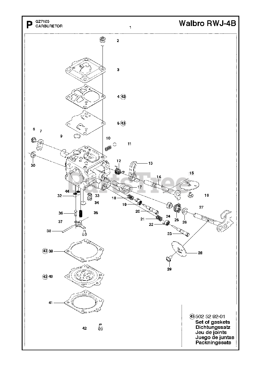 RedMax GZ 7100 RedMax Chainsaw (201710) CARBURETOR Parts Lookup with