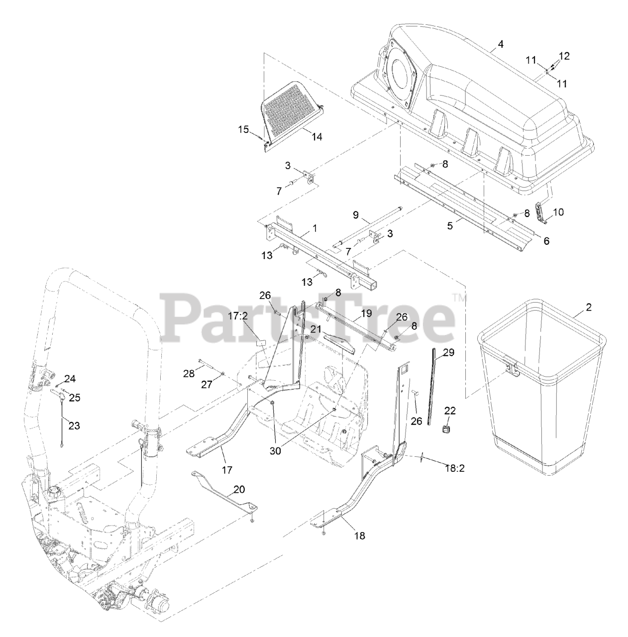 Exmark 1352604 Exmark Radius Ultra Vac Bagger (SN 408644346