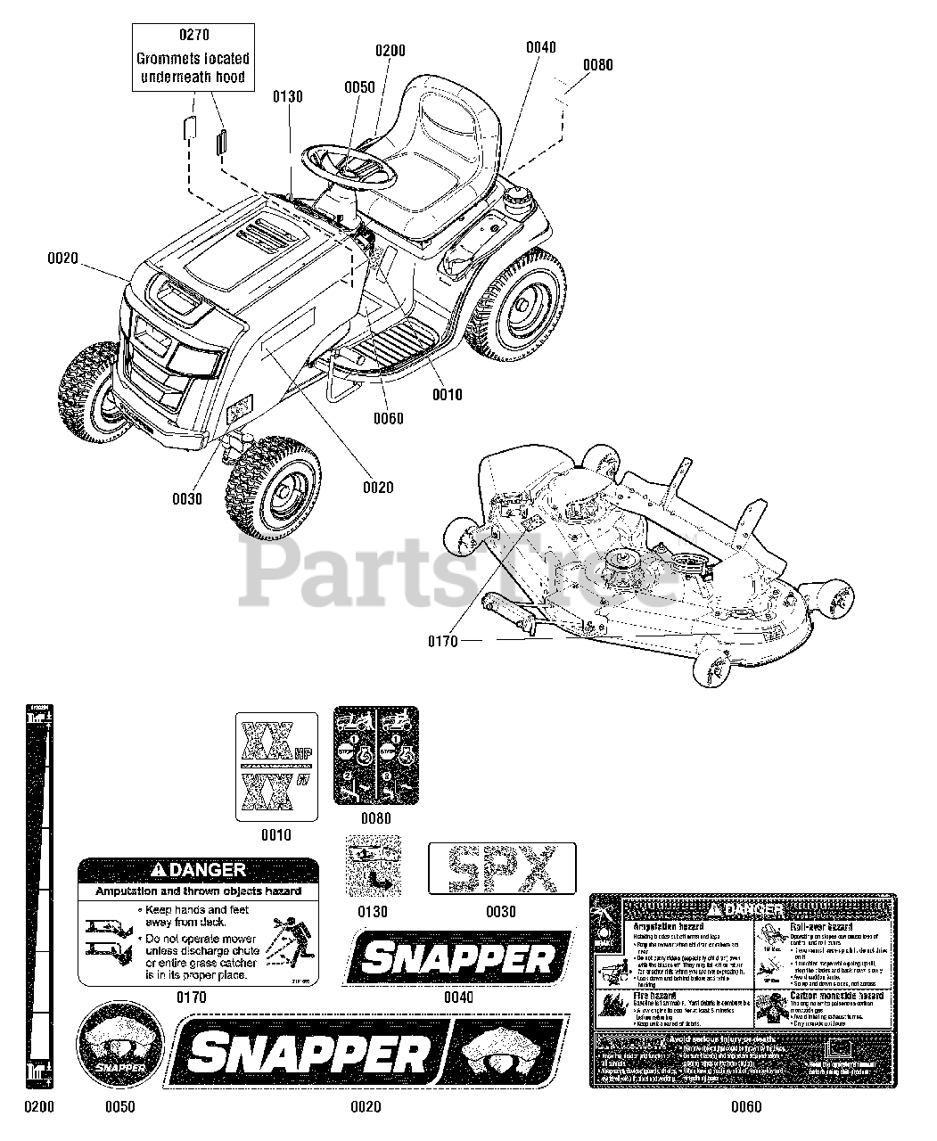 Snapper SPX 2042 (2691020) Snapper LT150 Series 42" Lawn Tractor