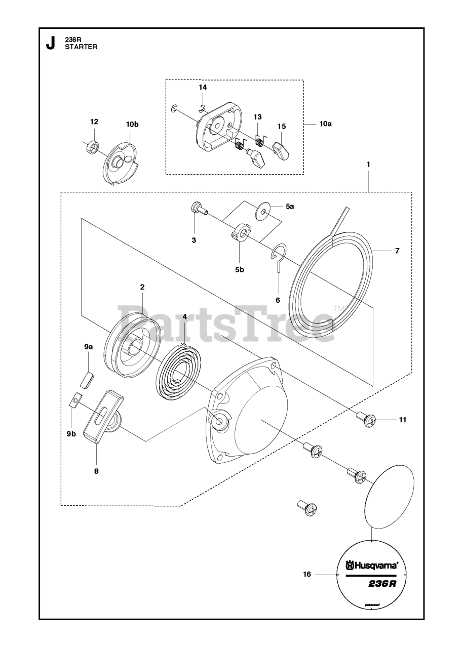 Husqvarna 236 R Husqvarna Brush Cutter (Original) STARTER Parts
