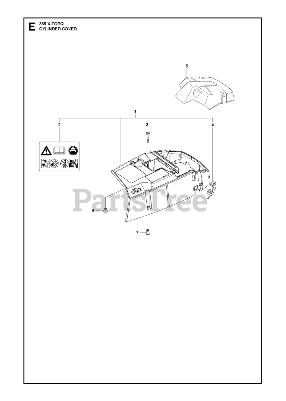 Husqvarna 365 XTORQ Husqvarna Chainsaw CYLINDER COVER Parts Lookup
