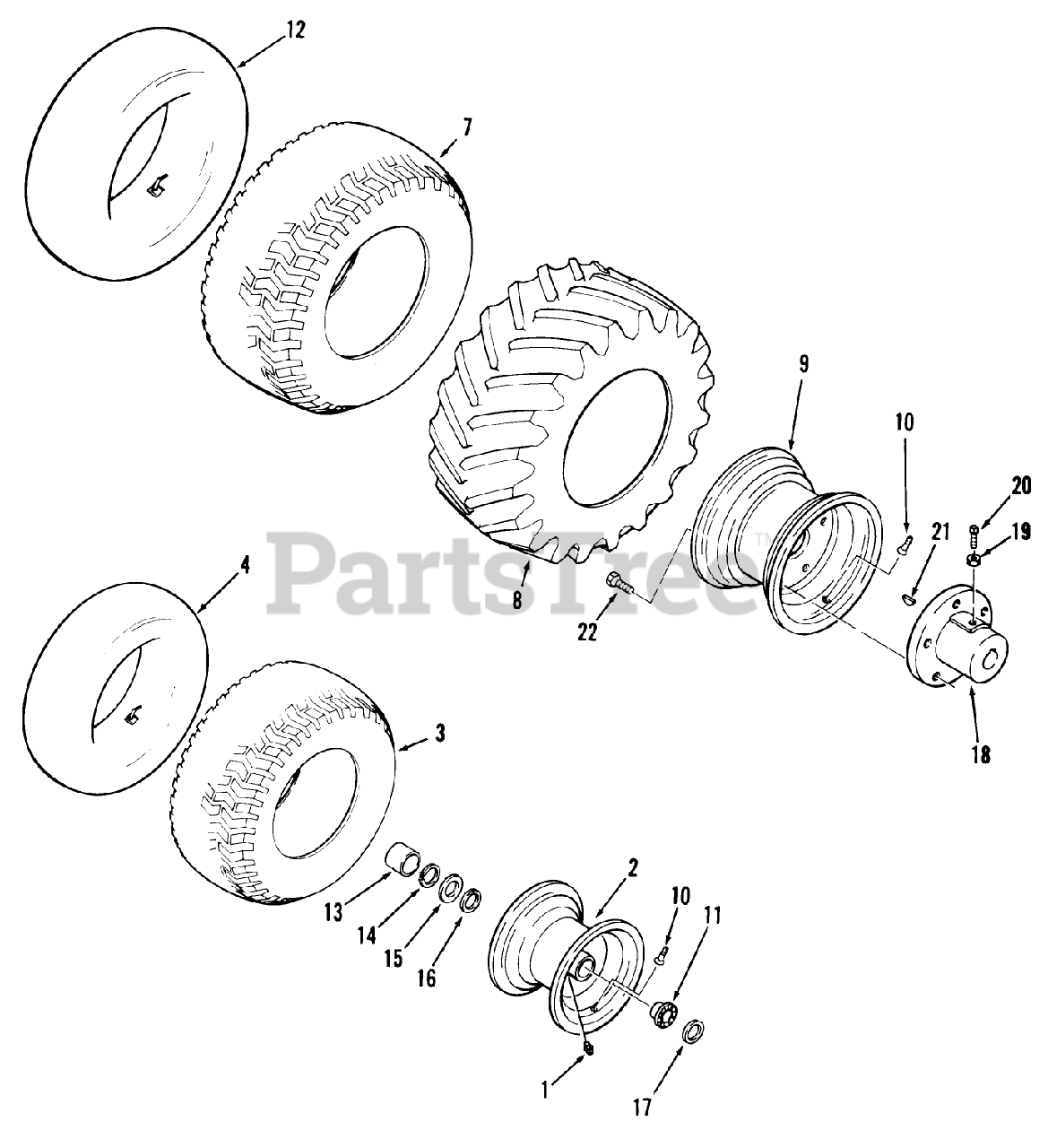 Toro 8114K801 (C141) Toro Lawn Tractor (1978) Wheels And Tires