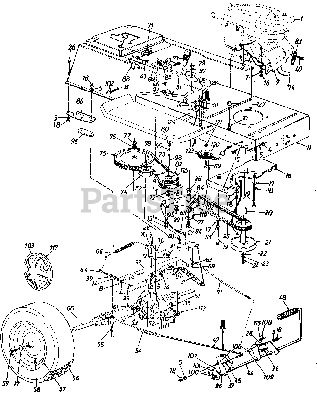 MTD 130-660-000 - MTD Lawn Tractor (1990) Parts Parts Lookup with ...