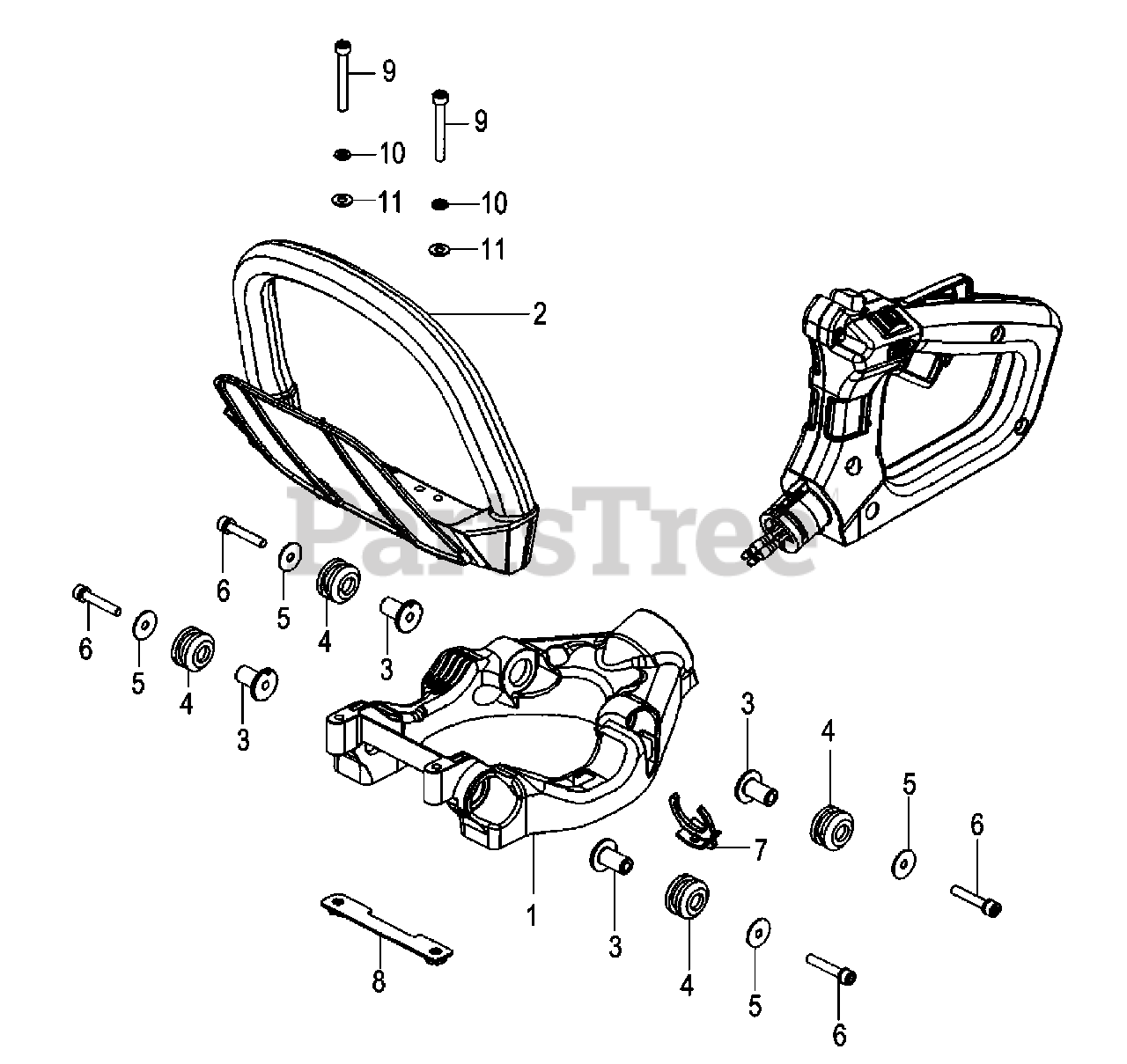 Tanaka THT210S Tanaka Hedge Trimmer Front Handle Parts Lookup with