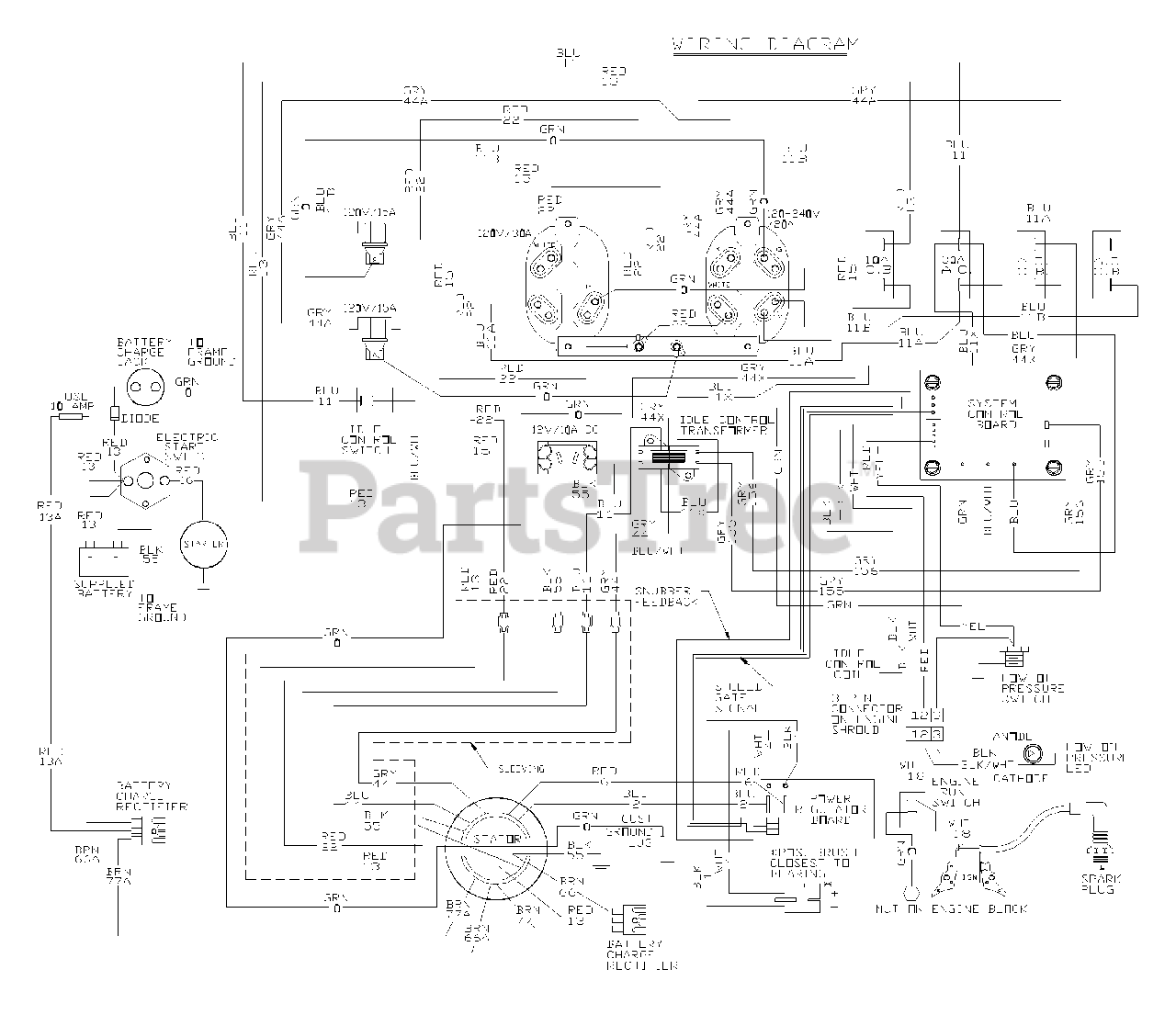 Generac 1645-0 - Generac EXL 4,000 Watt Portable Generator Wiring