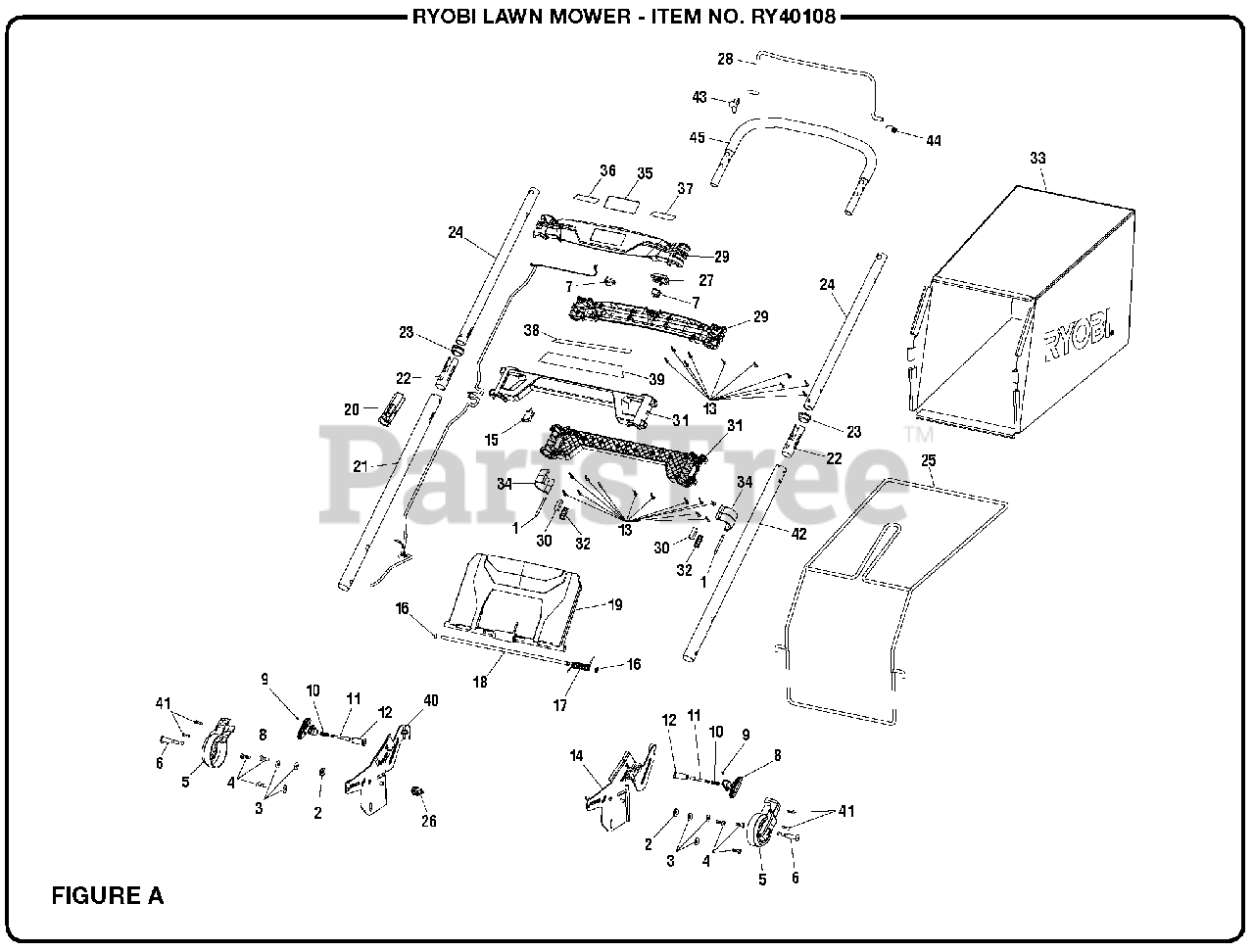 Ryobi Ry 40108 107813005 Ryobi Walk Behind Mower 40 Volt Revision ...