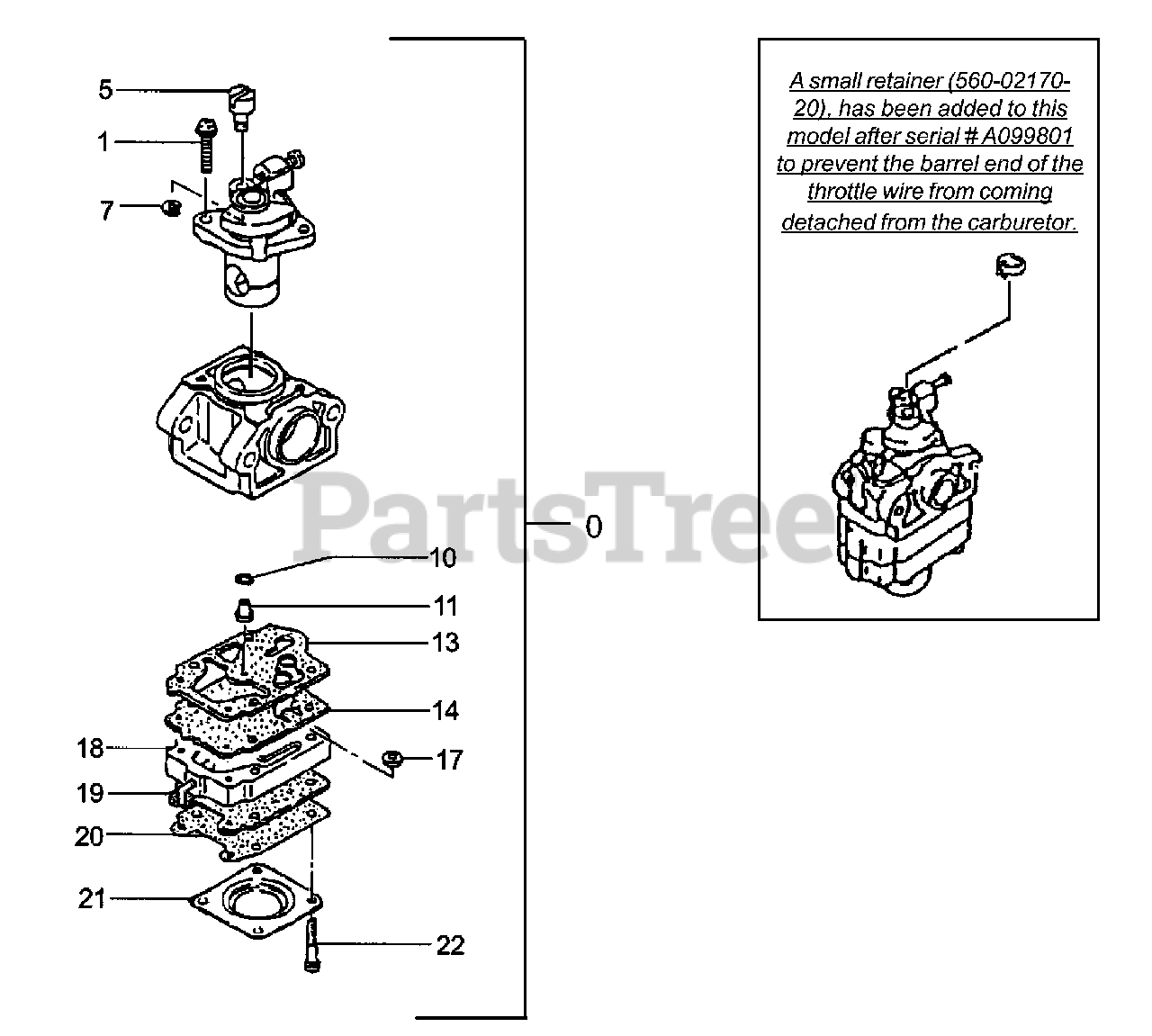 Tanaka THT210S Tanaka Hedge Trimmer Carburetor Parts Lookup with