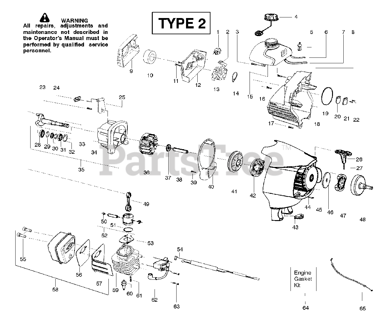 Poulan Pro PPB 250 E - Poulan Pro String Trimmer, Type 2 Engine ...