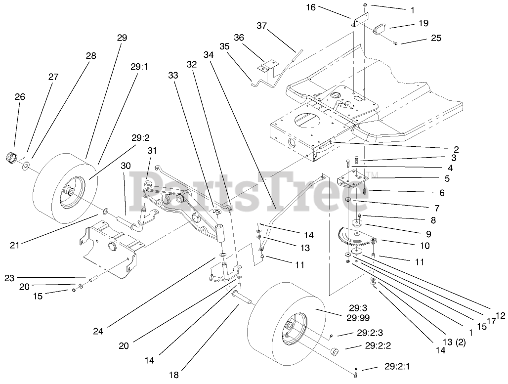 Toro 71225 (1638 HXL) Toro Lawn Tractor (SN 200000001 200999999