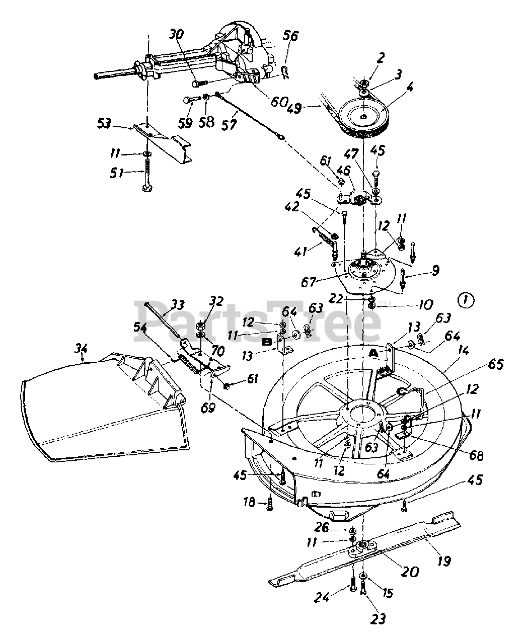 Mtd 134b560b000 Mtd Lawn Tractor 1994 Deck Assembly Parts Lookup